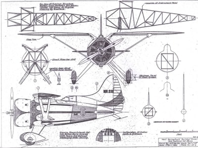 Hall Bulldog 3-view drawing by Kerka, 1980 - Drawing 1